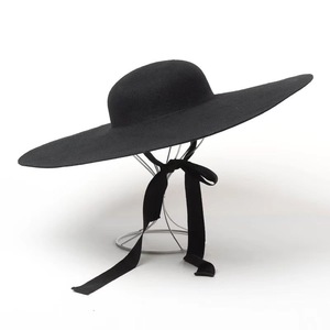 Automne hiver mode laine feutre chapeau événements scène spectacle fête chapeau court couronne grand bord mode robe chapeau pour femmes robe - Product Image 2