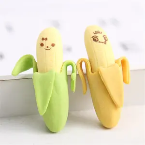 Promotional Fashion Cute Fruit Banana Kawaii 3D Fancy Rubber Pencil Eraser