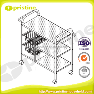 OFERTA Venta al por Mayor de Muebles de Almacenamiento para el Hogar de Taiwán, Carrito de Cocina Plegable de Metal de 3 Niveles - Product Image 6