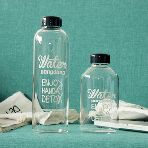 Botella <span class=keywords><strong>de</strong></span> <span class=keywords><strong>Agua</strong></span> <span class=keywords><strong>de</strong></span> Vidrio Grande <span class=keywords><strong>de</strong></span> <span class=keywords><strong>1</strong></span> <span class=keywords><strong>Litro</strong></span>, Botella Transparente para Beber, Botella <span class=keywords><strong>de</strong></span> <span class=keywords><strong>Agua</strong></span> <span class=keywords><strong>de</strong></span> Vidrio <span class=keywords><strong>de</strong></span> 1000 ml con Logotipo Personalizado - Product Image 1