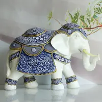 Petites poupées d'éléphant en céramique, résine, pour retour, cadeaux