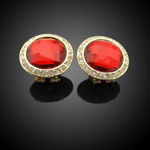 chapado en oro de traje de plomo y níquel seguro de aleación joyería de moda juegos con hermosas piedras preciosas ruby - Product Image 5