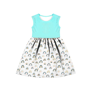 Cómodo cuello redondo y A-lineskirt sin mangas vestido de color <span class=keywords><strong>azul</strong></span> <span class=keywords><strong>cielo</strong></span> <span class=keywords><strong>para</strong></span> niña - Product Image 2