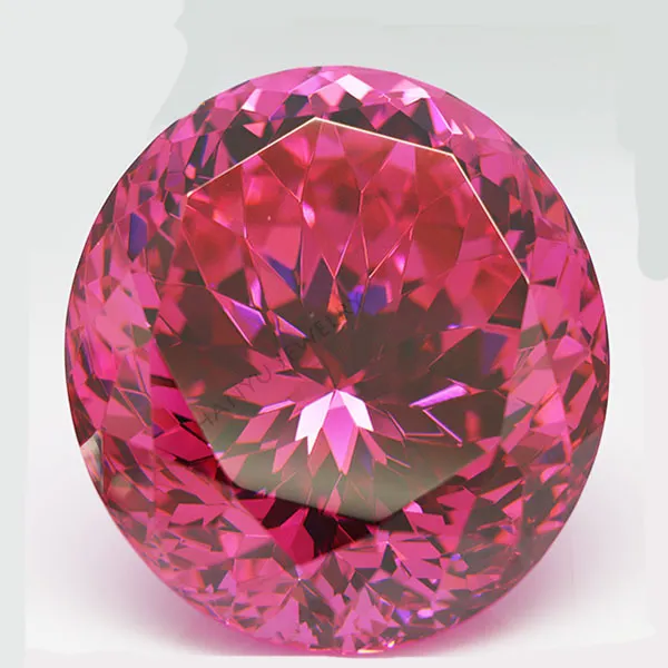 Top Quality Wholesale CZ Stone 25.0MM Pink Rose Zircon Round Red Rose Cut Cubic Zirconia