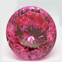 Высокое качество, продажа оптом, экологичные CZ камень 25,0 мм розовый циркон круглый красная роза огранки кубического циркония