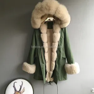 Ragionevole prezzo di pelliccia di inverno parka di lusso con fodera in pelliccia