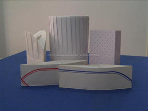 toque Jetable de cusinier en papier rond/classique viscose - Product Image 3