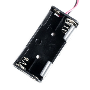 Dimensione Cella 2 x AAA (UM-* 2) Black Plastic Battery Holder Box Custodia Con Filo 3 V piombo - Product Image 3