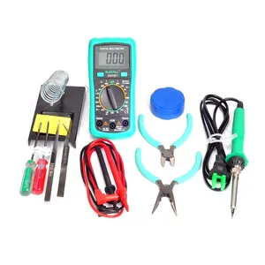 Set Kit Penyolderan Dudukan Solder, Besi Penyolderan Elektrik Multimeter 60W 110V-220V