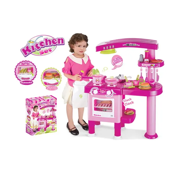 Pretend Play Kitchen Set Toys Cooking Game Girls