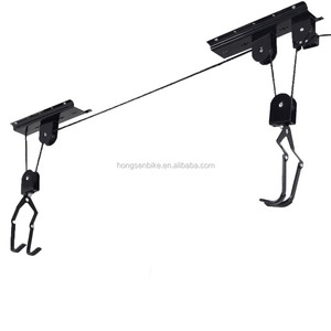 Ascenseur <span class=keywords><strong>de</strong></span> vélo monté au plafond <span class=keywords><strong>Garage</strong></span> stockage vélo cintre poulie <span class=keywords><strong>support</strong></span> crochet pratique porte-vélos - Product Image 1