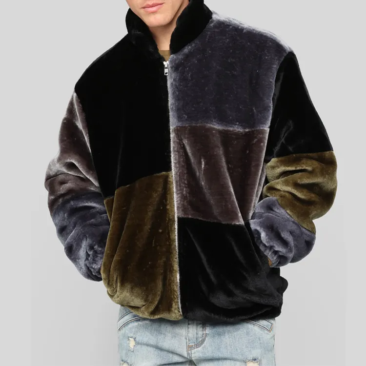Son tasarımlar sıcak Vintage Sherpa soğuk ceket özel faux fox kürk erkekler yama kürk ceket ceketler kış erkekler ceket