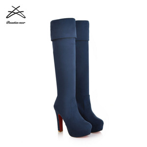 <span class=keywords><strong>Stivali</strong></span> invernali in pelle scamosciata 2018 <span class=keywords><strong>stivali</strong></span> al ginocchio <span class=keywords><strong>donna</strong></span> robusti - Product Image 3