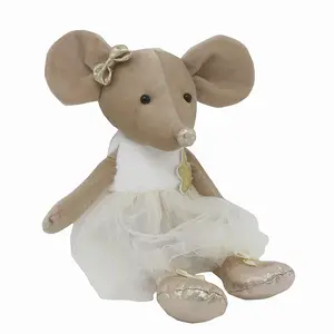 Jouet en peluche souris douce, thème dessin animé, souris en peluche, or, décoration Tutu, LOGO personnalisé, Animal en peluche