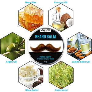 Baume hydratant pour <span class=keywords><strong>barbe</strong></span>, produit cosmétique, OEM, vente en gros, nourrissant, adoucissant, cire, 60G, livraison gratuite - Product Image 4