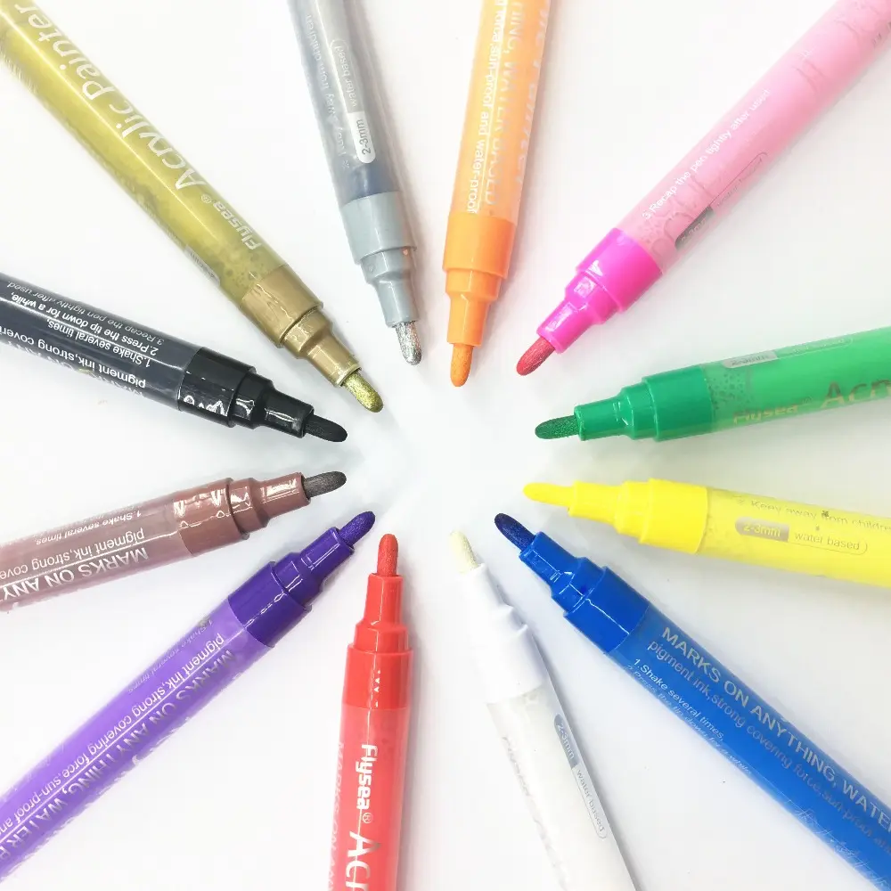 قلم دائم بنقطة دقيقة لأقلام الأكريليك والسيراميك