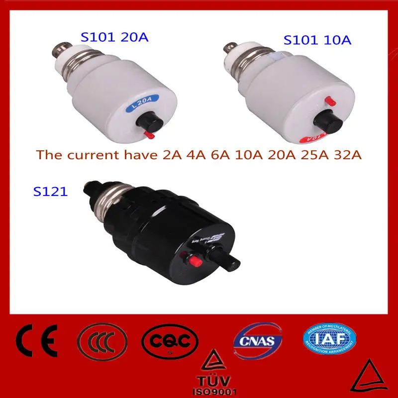 Automatische Schraubsicherung H10A S-101スクリュー型Mini Stotz E27スクリュー型ミニチュアサーキットブレーカスクリュータイプ2A6A25A32A