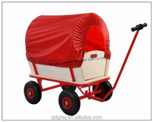 Chariot à main à quatre roues en bois, outil de jardin - Product Image 5