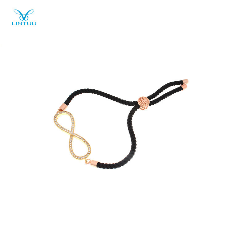 2018 Réglable personnalisé micro pave diamant corde bracelet pour les femmes