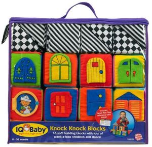 IQ Bebé Knock Knock Bloques Aprender Enseñar Cascabeleo Sonajero Cuadrado de Color Puerta de Juguete Suave - Product Image 4