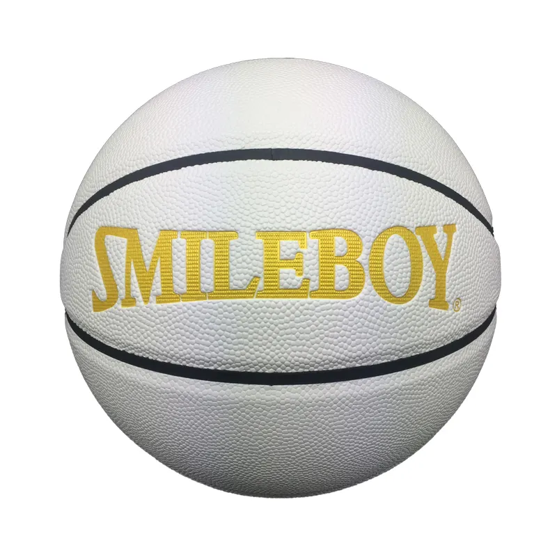 smile boy design won pu white Basketball office Size 7 for aldut