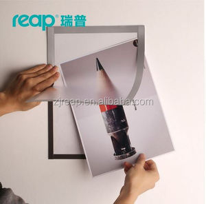 Reap Pabrik Langsung A6 105*148Mm PVC Magnetik Pemasangan Dinding Dalam Ruangan Pemegang Poster Perekat