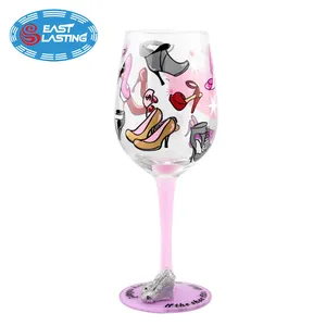 Diva decal printed funny celebrity wine glass
