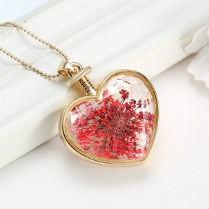 Regalos del Día de San Valentín flor real cristal corazón transparente Marco de vidrio creativo collar - Product Image 2