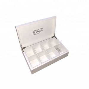 <span class=keywords><strong>Caja</strong></span> de té de <span class=keywords><strong>madera</strong></span> con 8 <span class=keywords><strong>compartimentos</strong></span>, acabado lacado en blanco mate, de lujo, nuevo diseño - Product Image 1