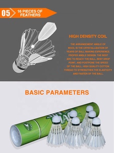 Volants de <span class=keywords><strong>badminton</strong></span> en plumes d'oie en gros, entraînement, avec une grande stabilité et durabilité pour les sports en intérieur et en extérieur - Product Image 6