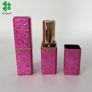 Vazio floral rosa cor quadrado tubos de batom, cosméticos ferramentas maquiagem batom lip balm recipientes
