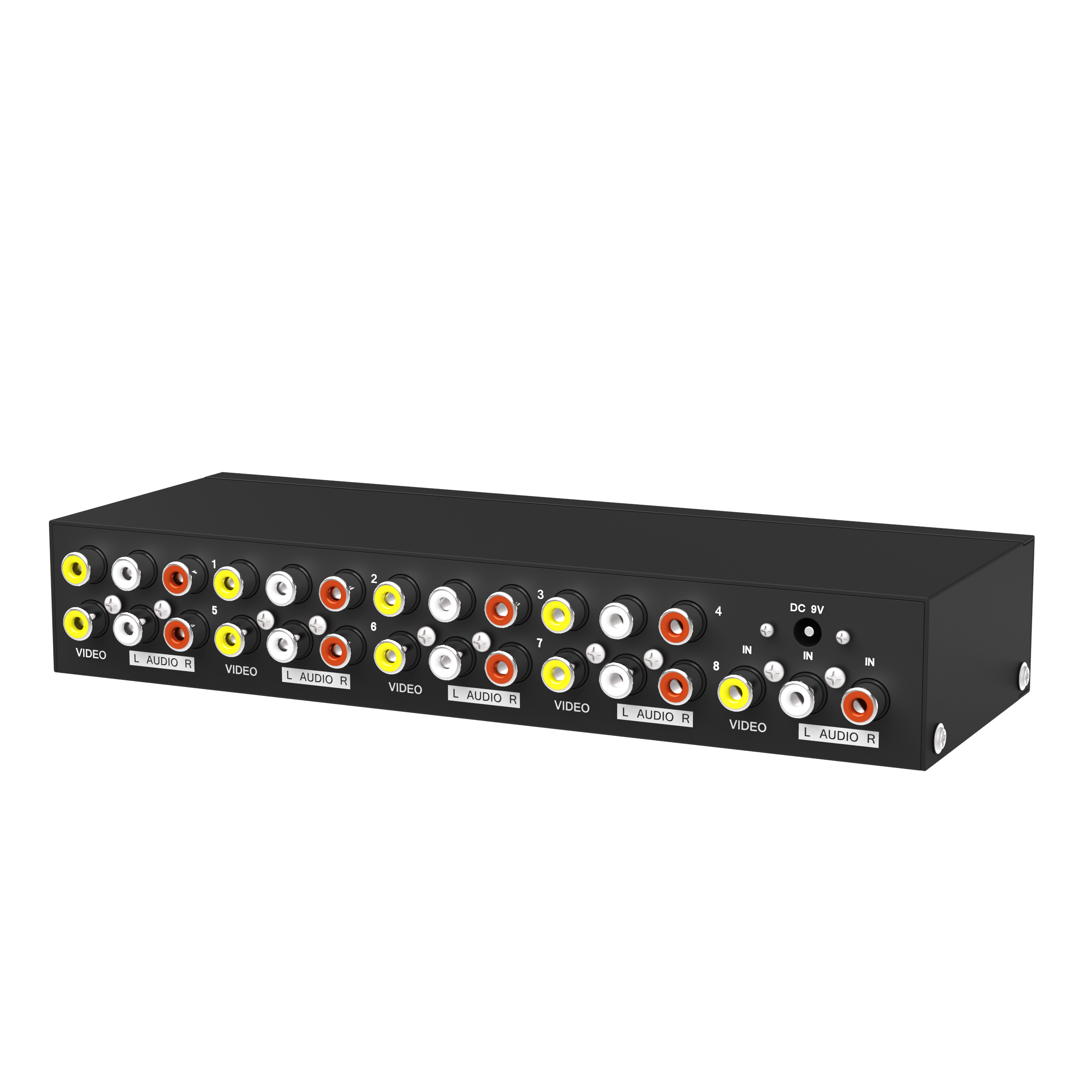 Mt-viki 8 Port 1X8 RCA Audio Video Av Splitter with Amplifier