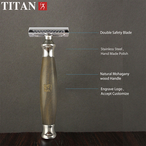 Pisau Cukur Keselamatan Cukur Tepi Ganda Sekali Pakai Gagang Kayu - Product Image 4