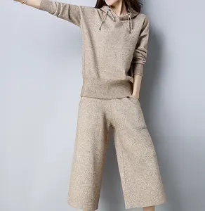 PK18ST094 Cashmere Hoodie Sweater Fashion Suit For Woman