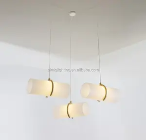 Simig lustre iluminado branco acrílico, luminária de luxo com pingente de papel de led