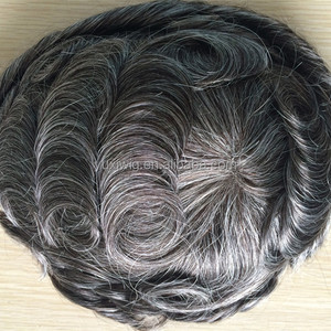 Spedizione veloce in 3-5 giorni toupee da <span class=keywords><strong>uomo</strong></span>, 1b # con mix di <span class=keywords><strong>capelli</strong></span> sintetici grigi <span class=keywords><strong>taglia</strong></span> 8x10. - Product Image 1