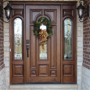<span class=keywords><strong>Porte</strong></span> coulissante extérieure en bois massif, design élégant à double battant - Product Image 1