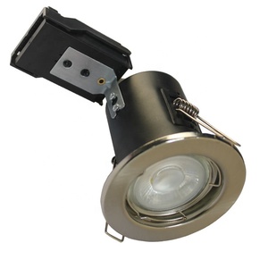 Le feu en acier évalué GU10 Downlights fixe/inclinaison avec des ampoules de LED tache de <span class=keywords><strong>plafond</strong></span> couleur blanche de nickel de satin de chrome - Product Image 2