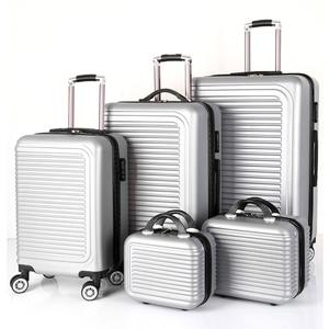 Ensemble de 5 pièces de bagages de <span class=keywords><strong>cabine</strong></span> en plastique gris bon marché bagages à roulettes 3 pièces <span class=keywords><strong>valise</strong></span> à main coque dure bagage ABS - Product Image 4