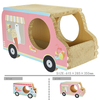 Produits pour chats Maison en forme de voiture Boxes-IC-0040-pink Crème glacée Voiture Sans Cataire Carton Papier ondulé Carton pour chat Scratch