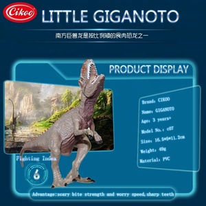 Petit <span class=keywords><strong>dinosaure</strong></span> <span class=keywords><strong>Giganotosaurus</strong></span> brun en PVC pour enfants - Certifié EN71 Emballage d'origine Unisexe Âges 4-12+ Fabriqué en Chine - Product Image 3