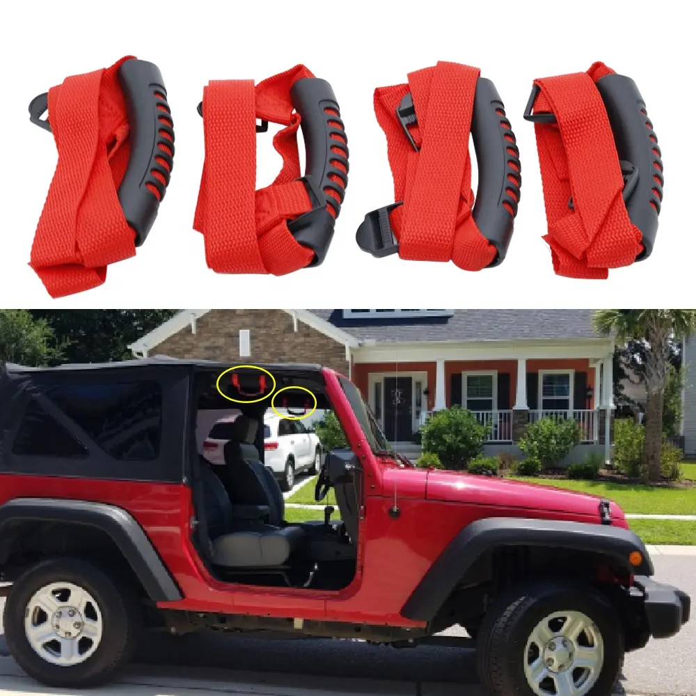 Roll Bar Grab Handles For Jeep Wrangler Accessories YJ TJ JK 4x4WD Roll Bar Mount Side Grab Handle Handles Kit