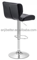 Tabouret de bar réglable en cuir PU avec dossier, pivotant, hauteur réglable, chaise de comptoir de cuisine, base chromée pour la maison, le restaurant, le café