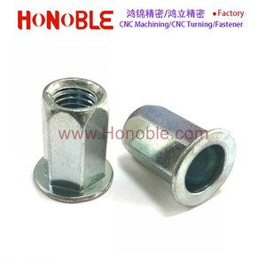 Tuerca de remache redonda hexagonal de <span class=keywords><strong>aluminio</strong></span> de acero niquelado de zinc azul de color de fábrica - Product Image 2