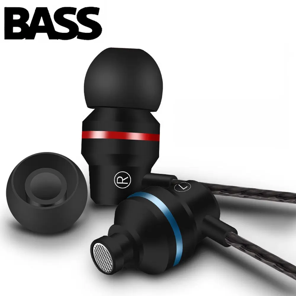 In-Ear Headphones Stereo Bass Headset Metal Wired Earphone with Mic for Xiaomi huawei phones