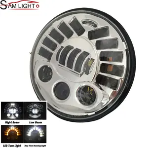 7 "אינץ 85W LED פנסי w/DRL, Hi/Lo קרן, ואמבר להפוך אות Halo אורות (DOT מאושר) עבור JK TJ LJ 1997-2018