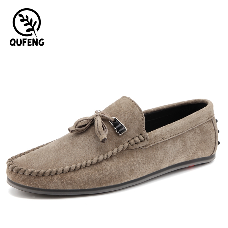 Обувь для вождения, мужские кожаные мокасины