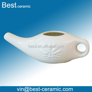 Blanco personalizado yoga porcelana <span class=keywords><strong>olla</strong></span> <span class=keywords><strong>NETI</strong></span>. - Product Image 1