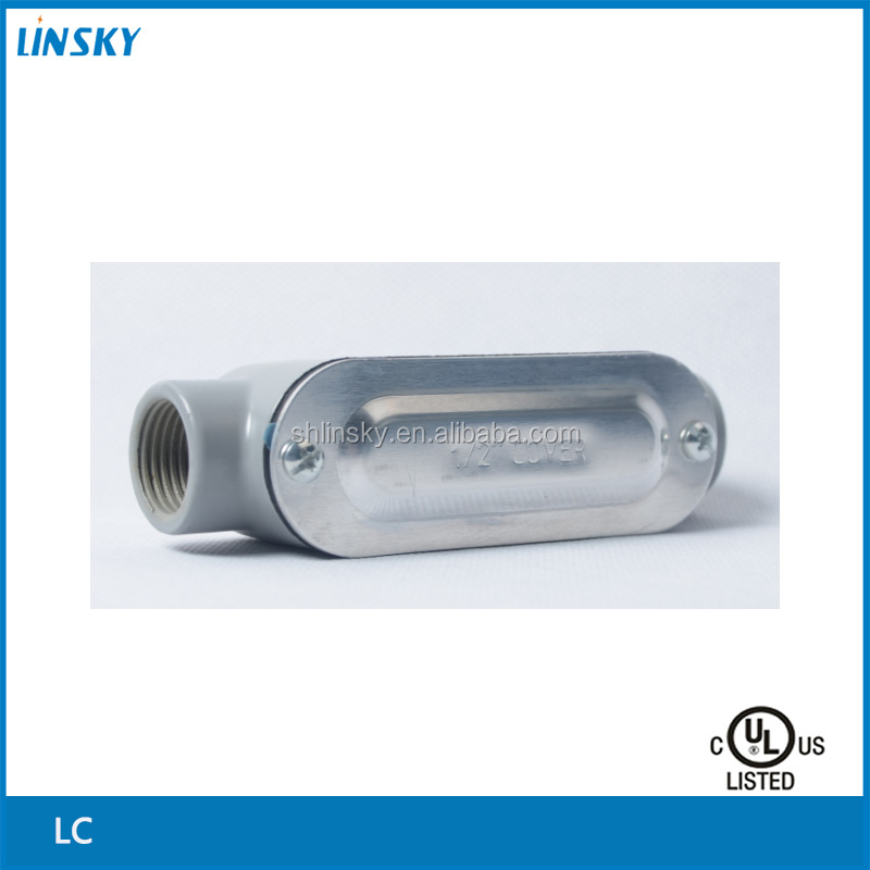 Shanghai Linsky Incluyen 1 "Roscado Tipo LC Cuerpo Conducto, Aluminio Fundido a presión, Cubierta de Acero Estampado