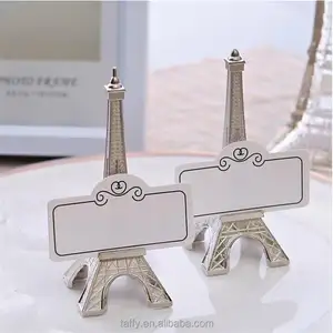 새로운 도매 저렴한 신부 샤워 웨딩 파티 장식 용품 에펠 탑 장소 카드 홀더